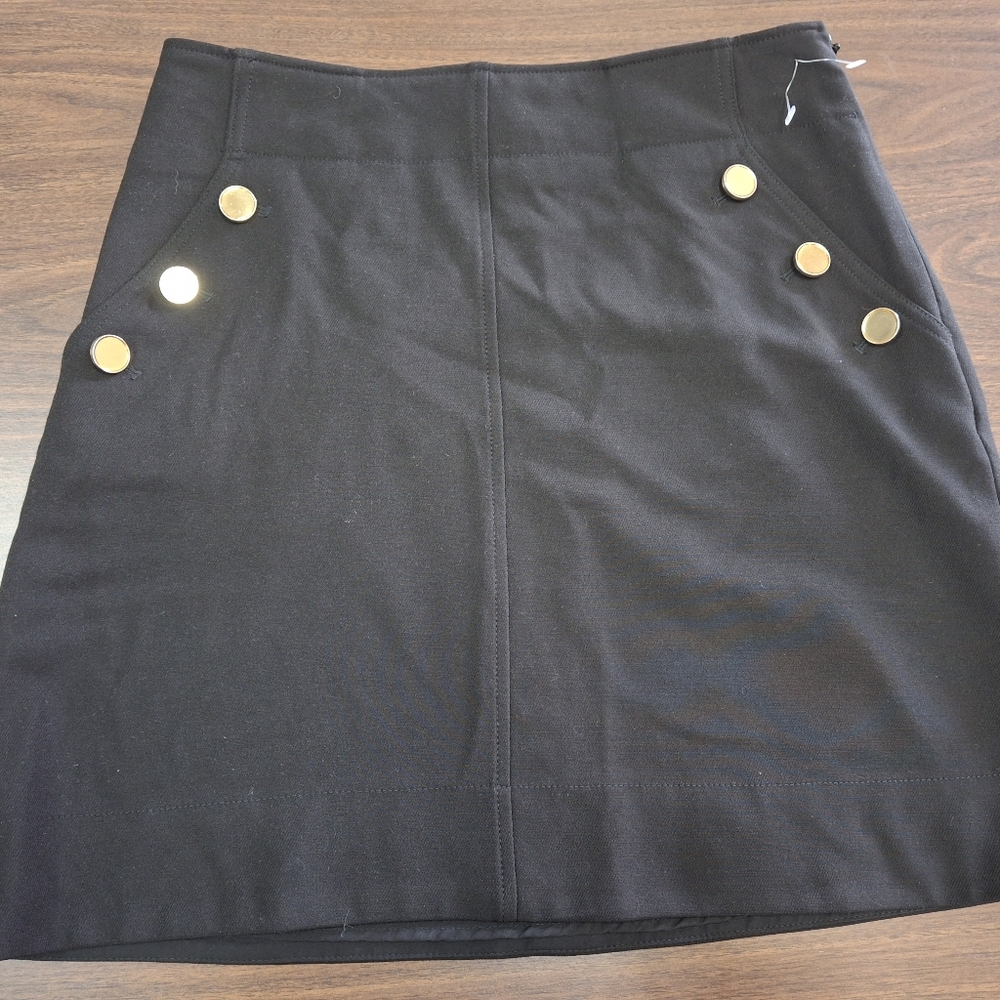 Catherine Malandrino Black Skirt with Gold Accents
